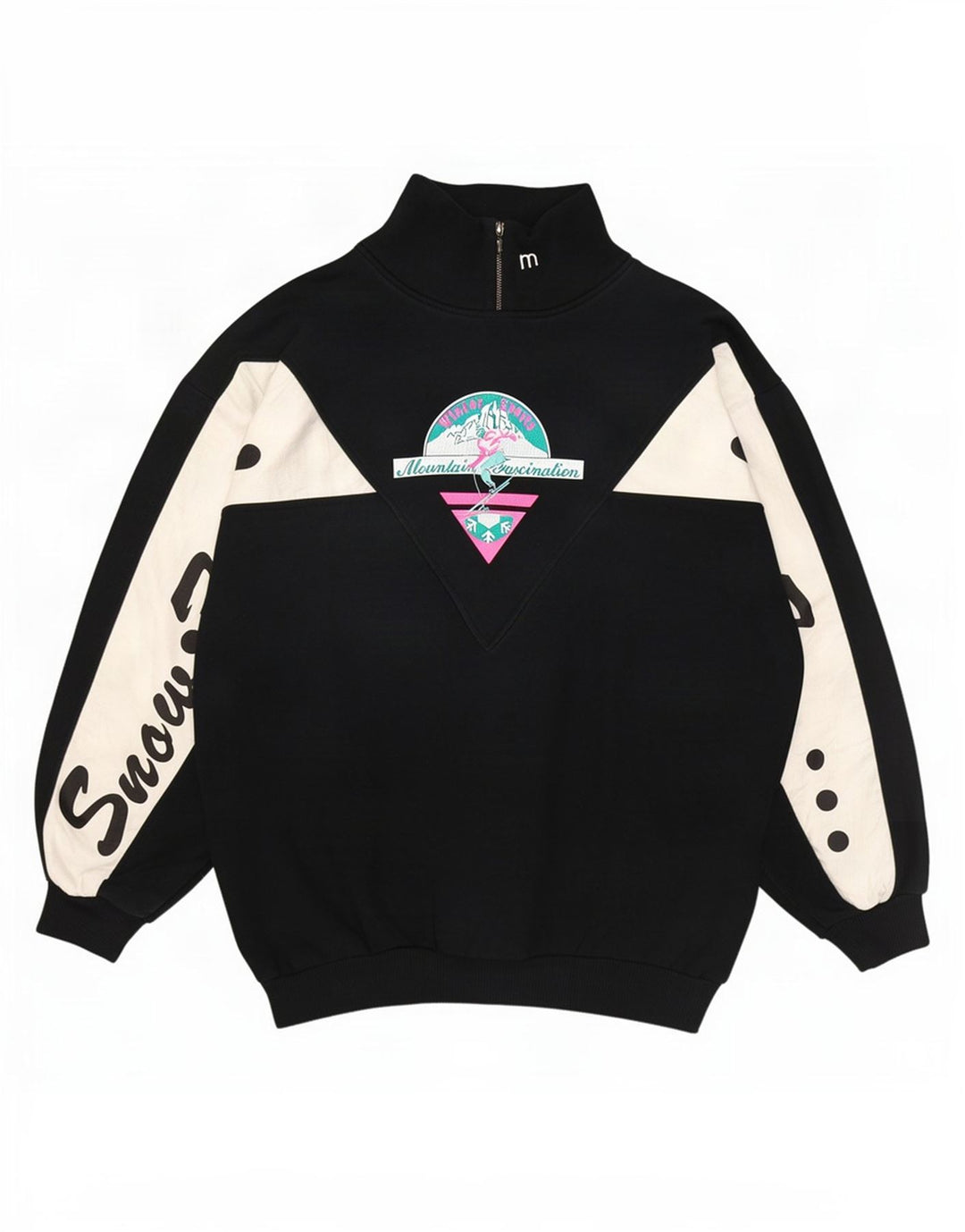 Γυναικεία φούτερ γραφικών Maser M, Jumper US 8 Medium Black Colourblock