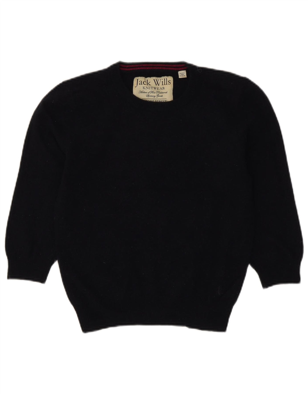 Jack Wills Γυναικείο πουλόβερ με λαιμόκοψη Crop Crop UK 12 Medium Navy Blue