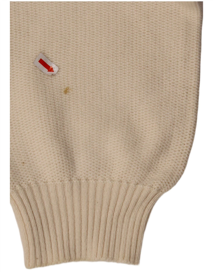 Ανδρικό πουλόβερ με λαιμόκοψη VNTAGE Μεγάλο Μπεζ βαμβακερό