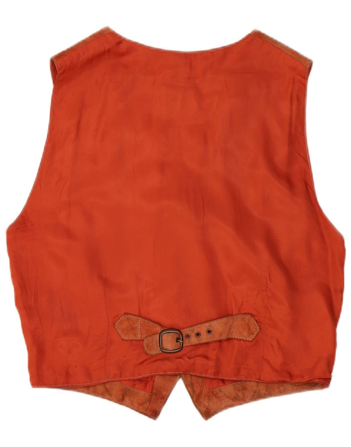 Vintage Ανδρικό σουέτ Γιλέκο Μικρό Καφέ Δερμάτινο