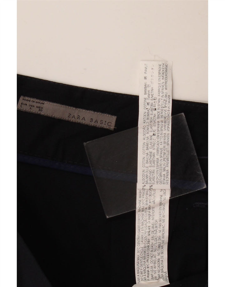 Zara Γυναικεία Φούστα A-Line Μεγάλη W32 Navy Blue Βαμβακερή