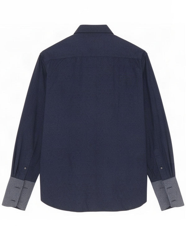 Ted Baker Mens Formal Shirt Size 15.5 Medium Navy Blue Geometric