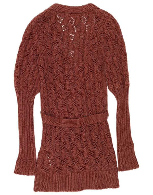 Γυναικείο Levi's Longline Crochet Cardigan πουλόβερ UK 10 Small Maroon Βαμβάκι