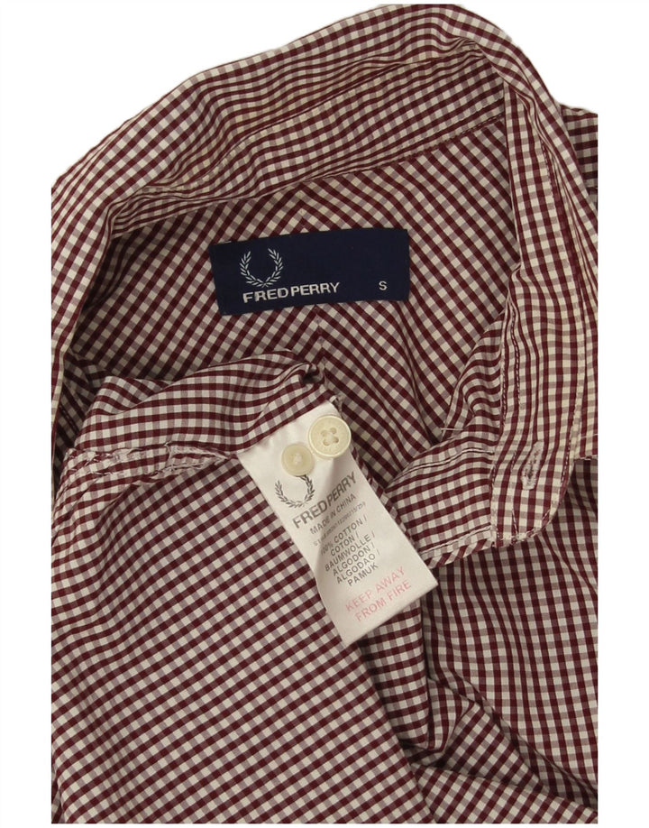Ανδρικό πουκάμισο Fred Perry Μικρό Βουργουνδί Gingham Cotton