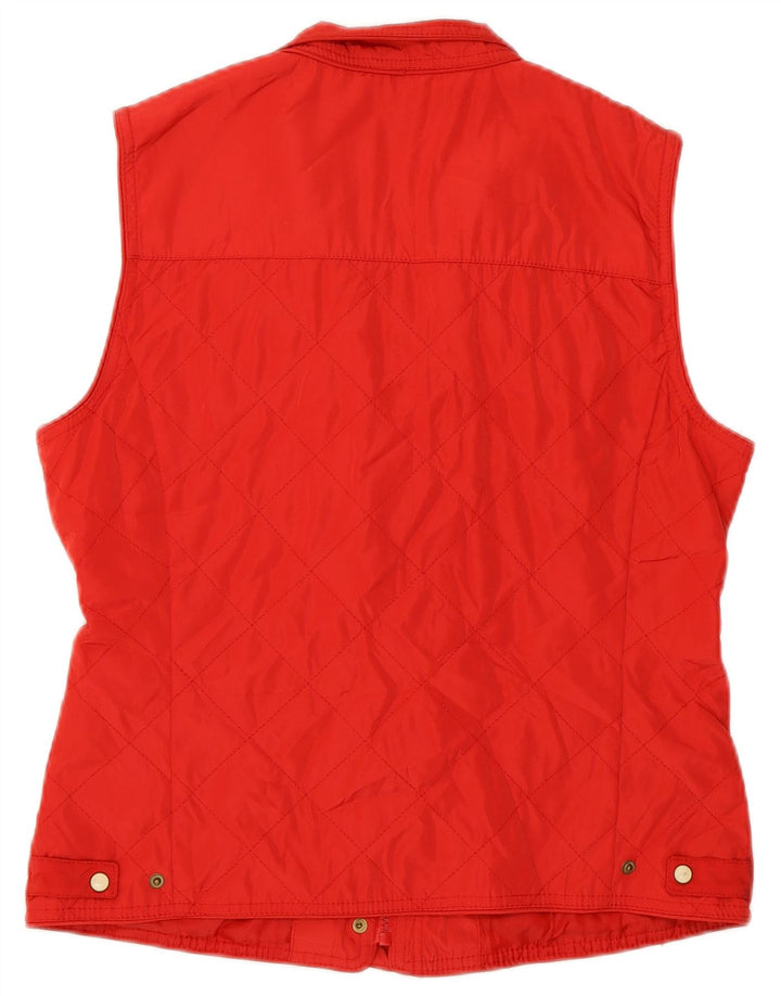 Zara Γυναικεία Καπιτονέ Gilet UK 14 Large Red