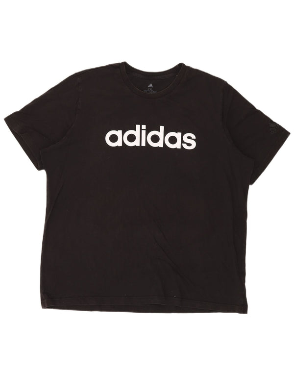 Ανδρικό γραφικό T-Shirt Adidas Top 2XL Μαύρο βαμβακερό