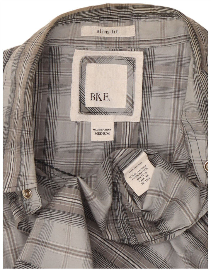 Ανδρικό πουκάμισο BKE Slim Fit Medium Grey Check Cotton