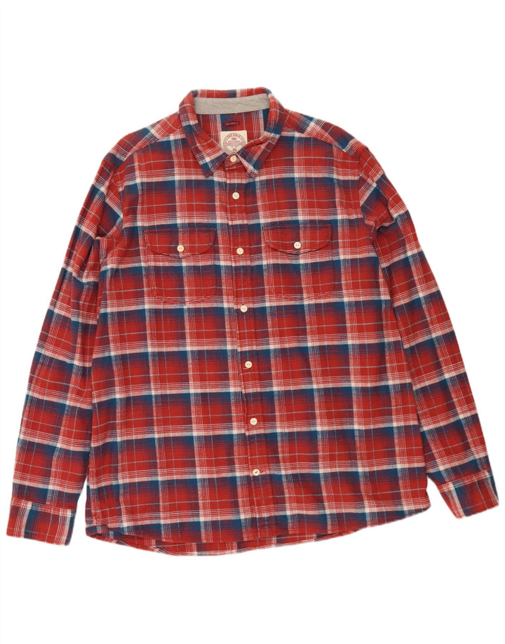 Ανδρικό φανελένιο πουκάμισο Fat Face 2XL Red Check Cotton