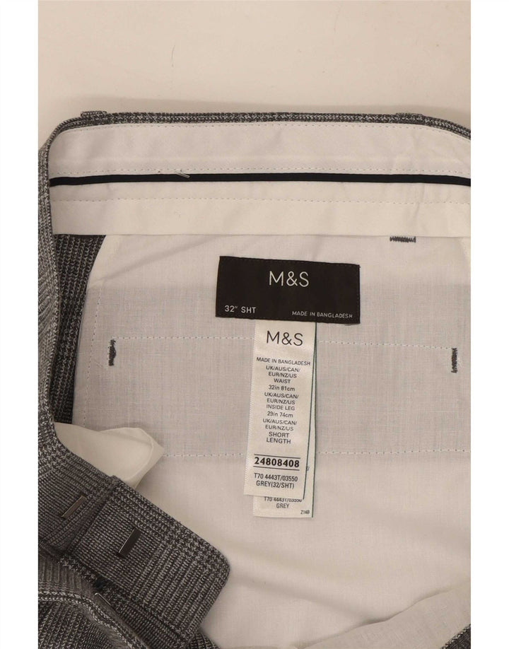 Ανδρικό κανονικό παντελόνι Marks & Spencer W32 L29 Grey Houndstooth