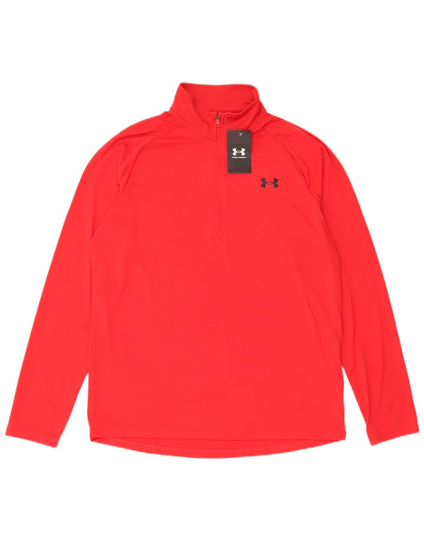 Ανδρική φόρμα αθλητικής φόρμας Under Armour Loose Fit με λαιμόκοψη πουλόβερ στο επάνω μέρος μεγάλο κόκκινο