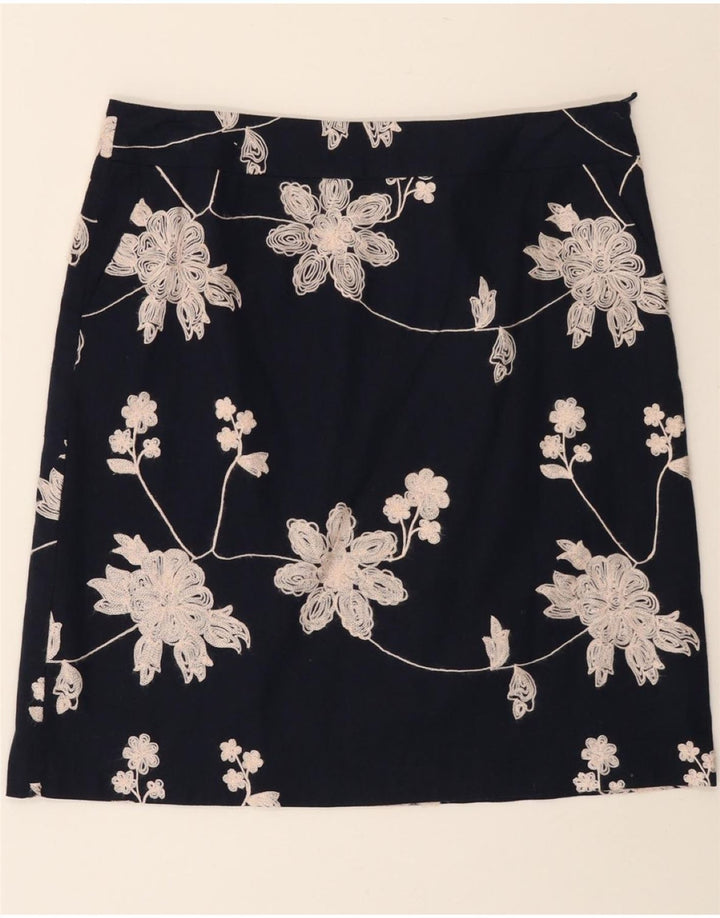 LAURA ASHLEY Γυναικεία φούστα A-Line UK 16 Μεγάλη W36 Navy Blue Floral