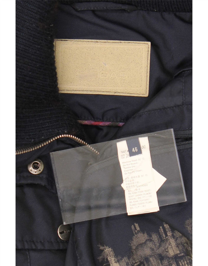 Γυναικείο Bomber Jacket με κουκούλα αερίου IT 46 Large Navy Blue Polyamide