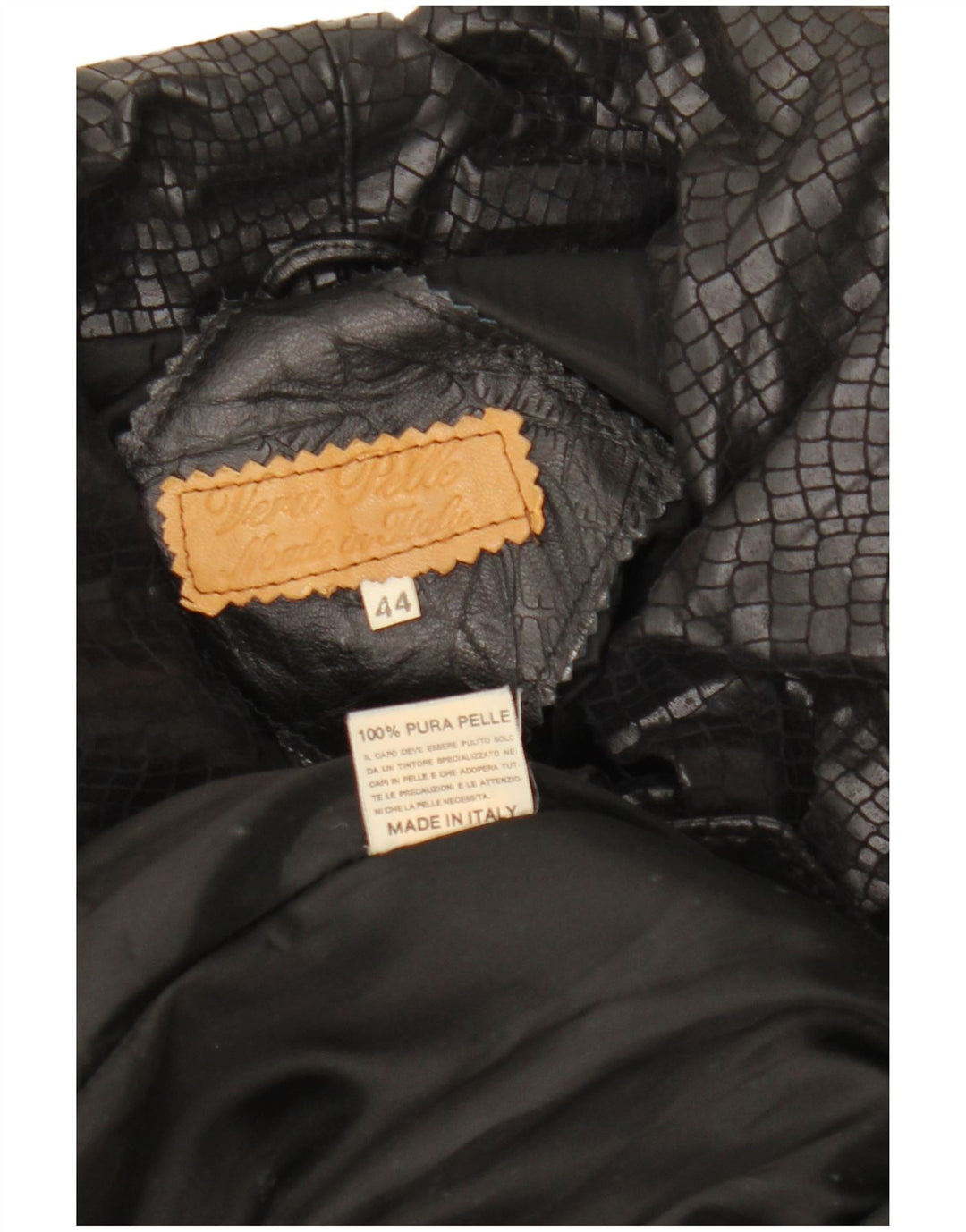 VINTAGE Γυναικείο Δερμάτινο Παλτό IT 44 Μεσαίο Μαύρο Δέρμα