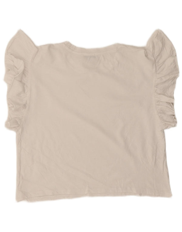 Zara Γυναικείο T-Shirt Oversized Crop Top UK 10 Small White