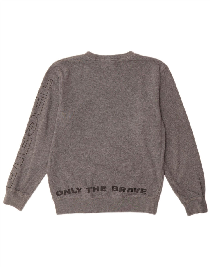 Diesel ανδρικό γραφικό φούτερ Jumper Μικρό γκρι βαμβακερό