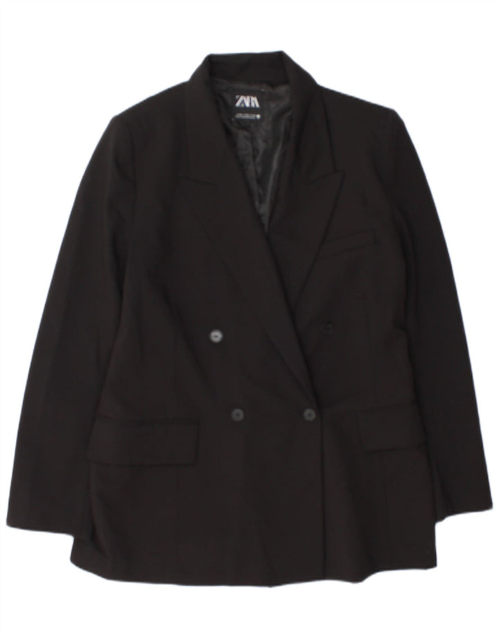 Zara Γυναικείο Μπουφάν Blazer με διπλό στήθος UK 18 XL μαύρο πολυεστέρα