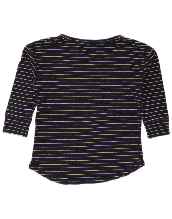 Tommy Hilfiger γυναικείο τοπ 3/4 μανίκια UK 10 Small Navy Blue ριγέ βαμβακερό
