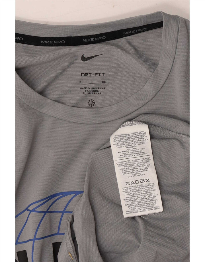 Ανδρικό μπλουζάκι Nike με γραφικό Dri Fit Small Grey Polyester