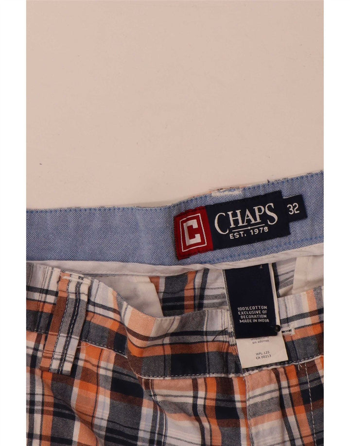 Chaps Ανδρικό σορτς Chino W32 Μεσαίο μπλε ναυτικό Check