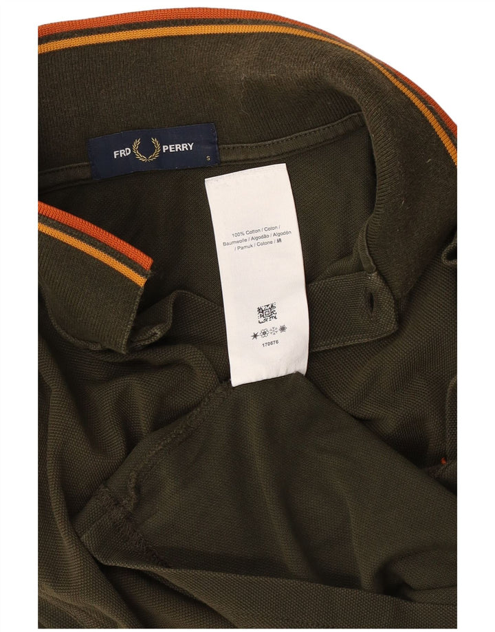 Fred Perry Ανδρικό Πόλο Μπλουζάκι Μικρό Χακί Βαμβακερό