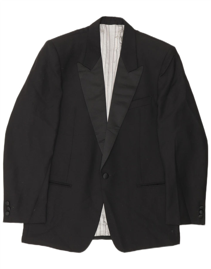 Vintage Ανδρικό Μπουφάν Blazer 1 Κουμπί IT 48 Μεσαίο Μαύρο Μαλλί