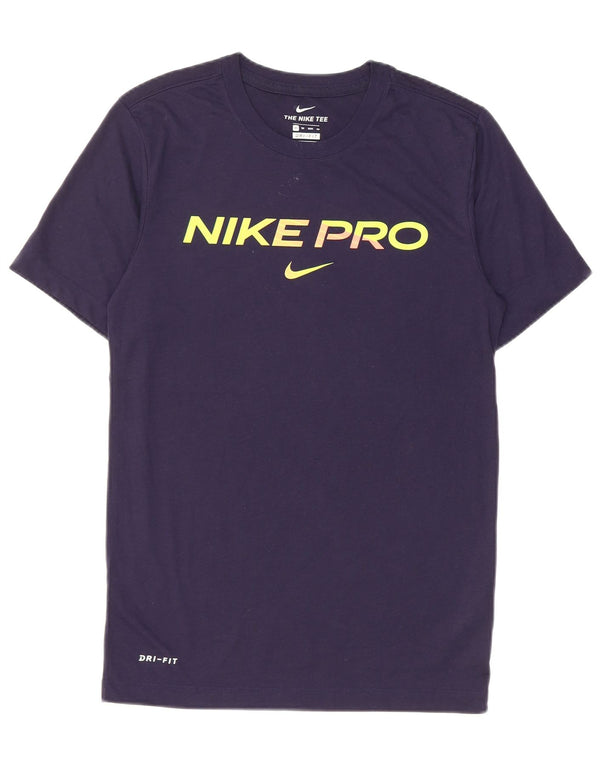 Ανδρικό γραφικό T-Shirt NIKE Dri Fit Top XS Navy Blue Polyester
