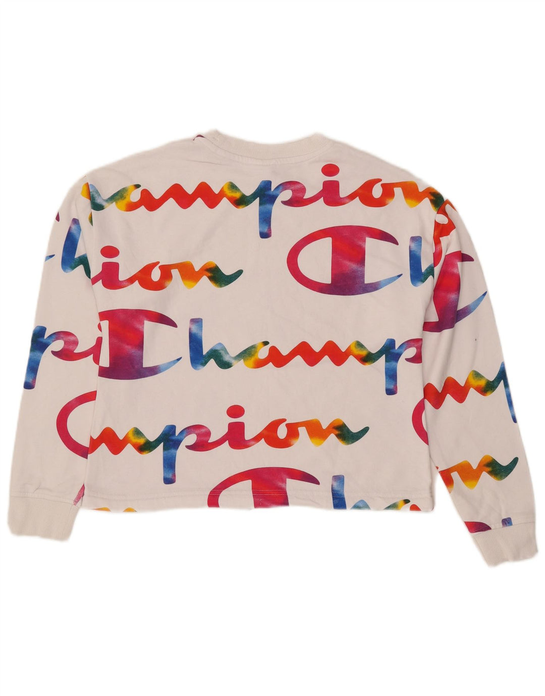 CHAMPION Γυναικεία υπερμεγέθη Crop γραφική φούτερ Jumper UK 6 XS Λευκή