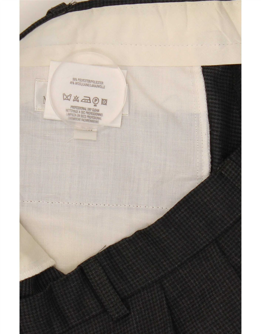 Marks & Spencer Ανδρικό παντελόνι με καρφίτσα W38 L31 Grey Houndstooth