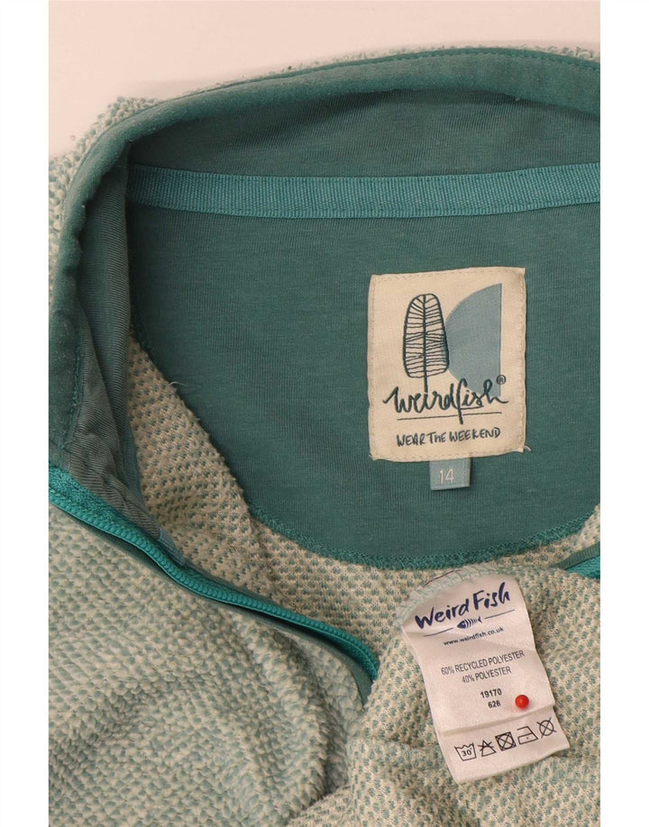 Weird Fish Γυναικεία φούτερ με φερμουάρ Jumper UK 14 Large Green Polyester