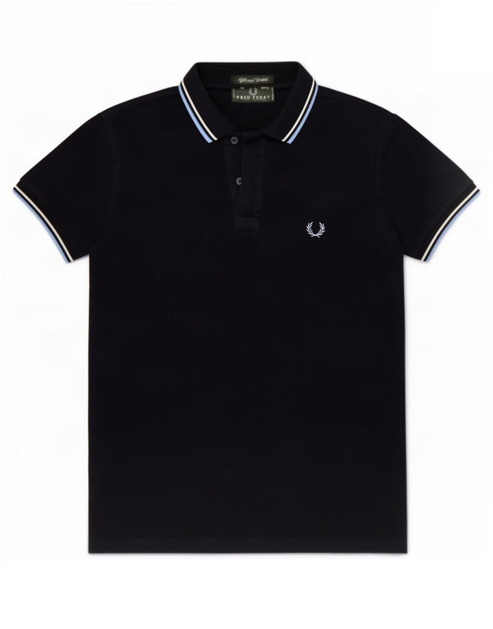 Fred Perry Ανδρικό πουκάμισο Polo Μικρό Navy Blue από βαμβάκι