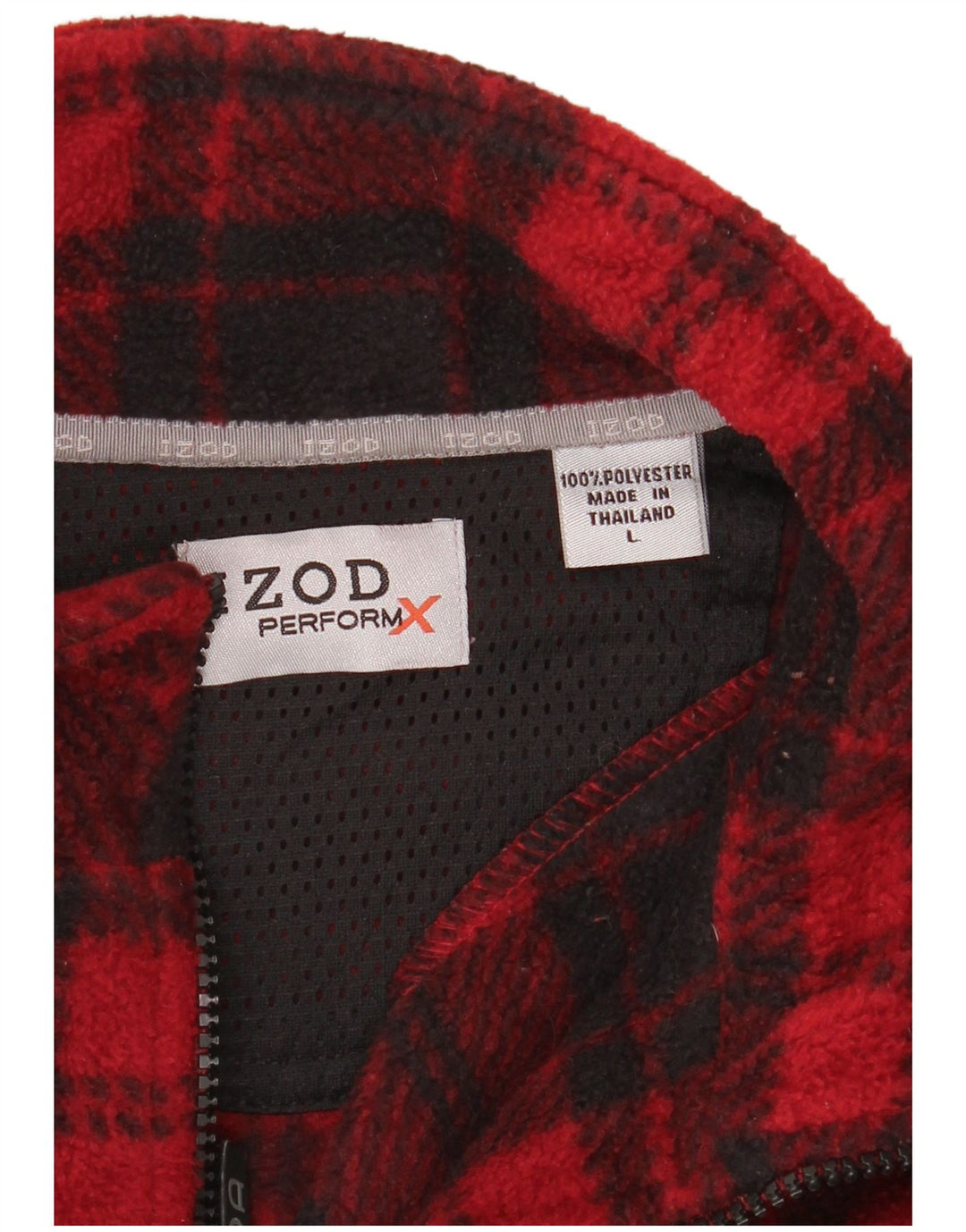 Izod Ανδρικό φερμουάρ με λαιμόκοψη Fleece Jumper Μεγάλο κόκκινο καρό πολυεστέρα