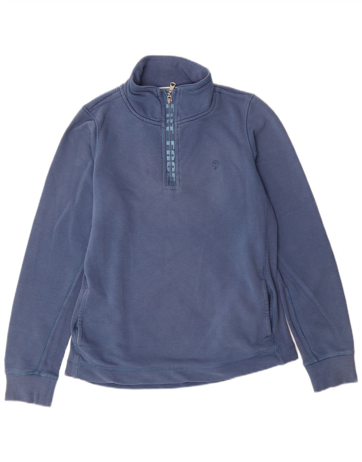 FAT FACE Γυναικείο φούτερ με φερμουάρ Jumper UK 12 μεσαίο μπλε βαμβακερό
