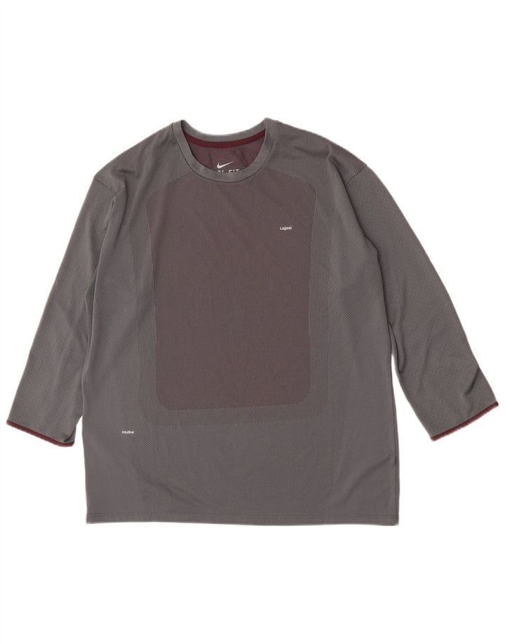 Ανδρικό μπλουζάκι Nike 3/4 μανίκι 2XL σε γκρι χρώμα