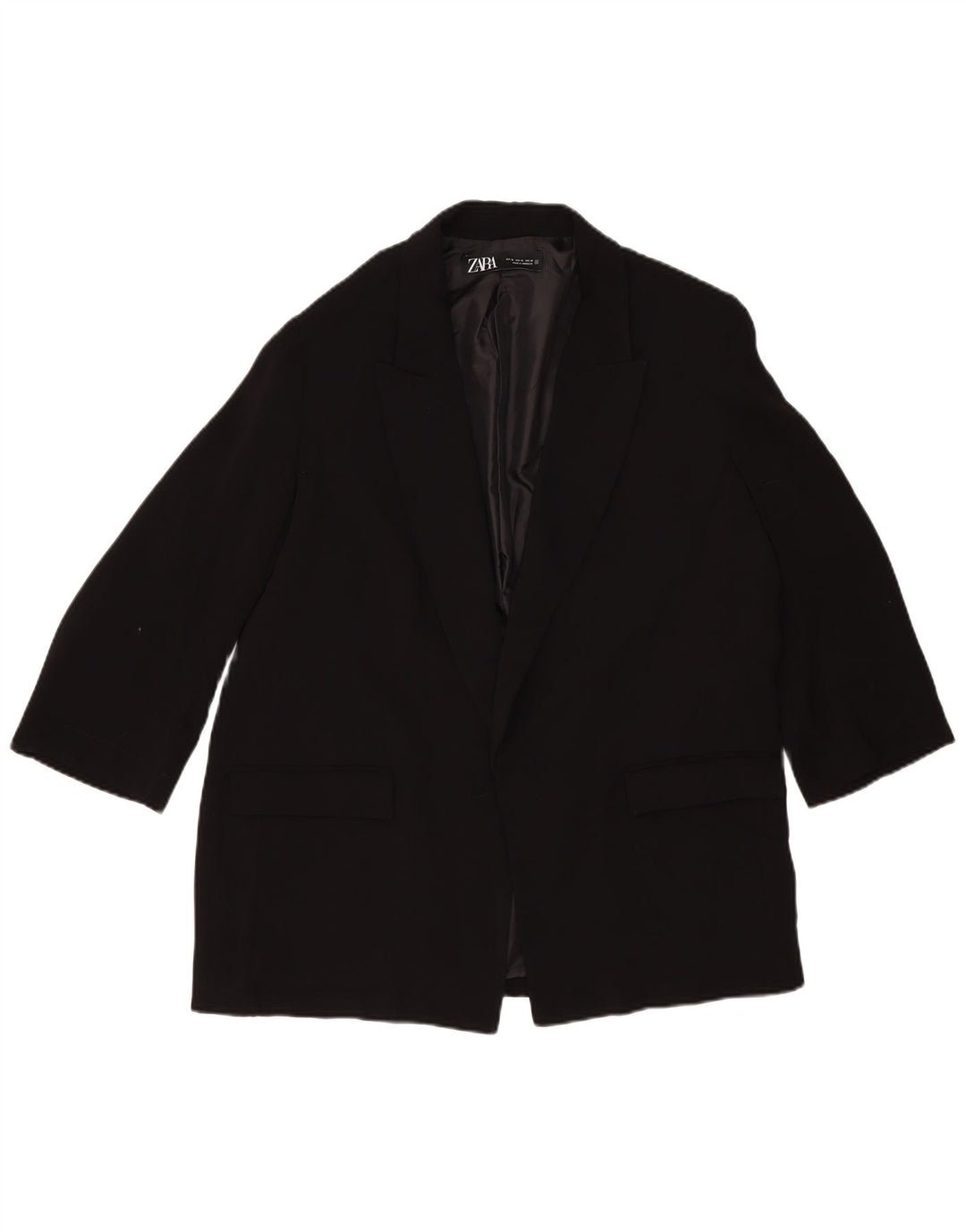 Zara Γυναικείο Open Blazer Jacket UK 18 XL Μαύρο