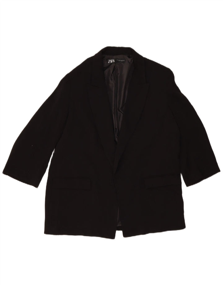 Zara Γυναικείο Open Blazer Jacket UK 18 XL Μαύρο