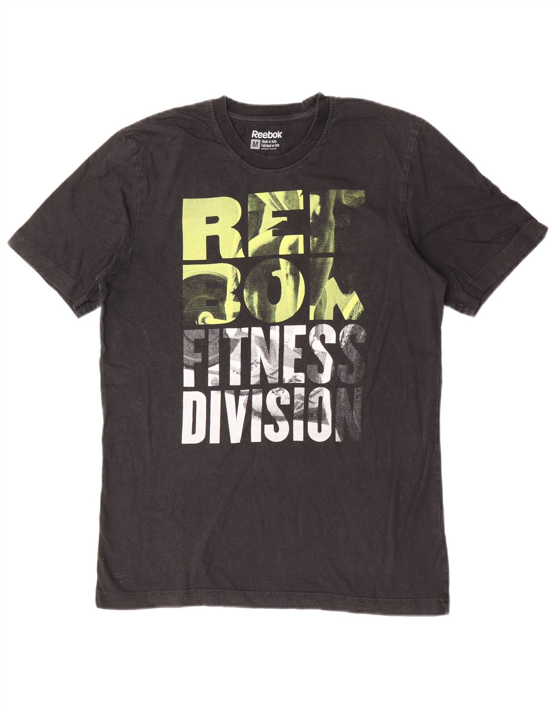 Ανδρικό γραφικό T-Shirt Reebok Top Μεσαίο μαύρο βαμβακερό