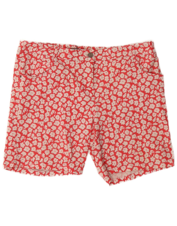 Laura Ashley Γυναικείο Casual σορτς UK 16 Large W34 Red Floral Cotton