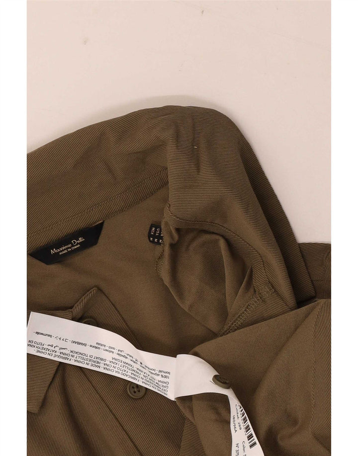 Ανδρικό μπλουζάκι πόλο Massimo Dutti, μεσαίο χακί βαμβακερό