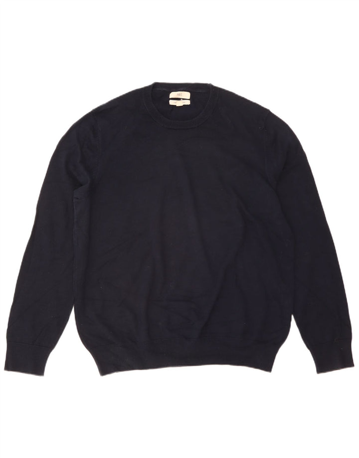 Ανδρικό πουλόβερ Marks & Spencer Crew Neck Jumper XL Navy Blue Cotton
