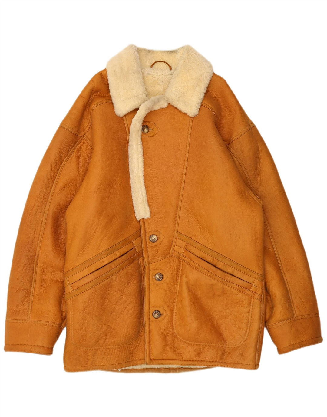 Vintage Ανδρικό Shearling Jacket IT 48 Medium Brown