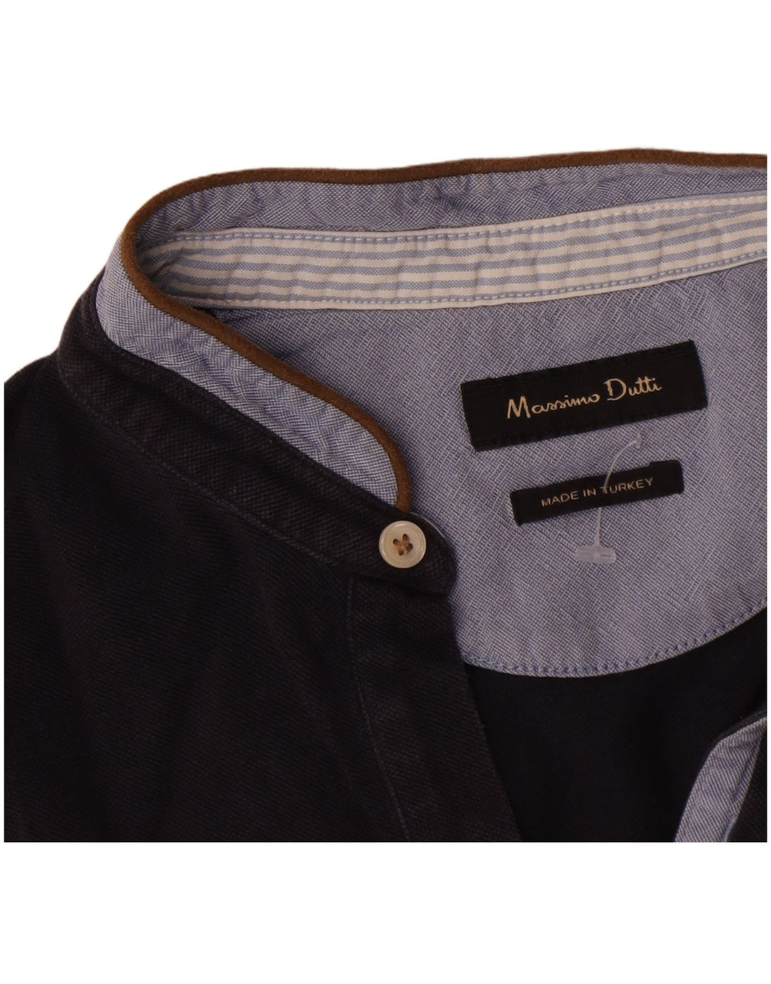 Ανδρικό μπλουζάκι πόλο Massimo Dutti, Βαμβακερό, μεσαίο μπλε ναυτικό