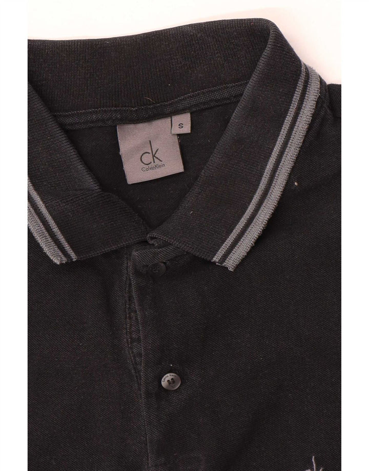 Calvin Klein Ανδρικό Πόλο Μπλουζάκι Μικρό Μαύρο Ριγέ