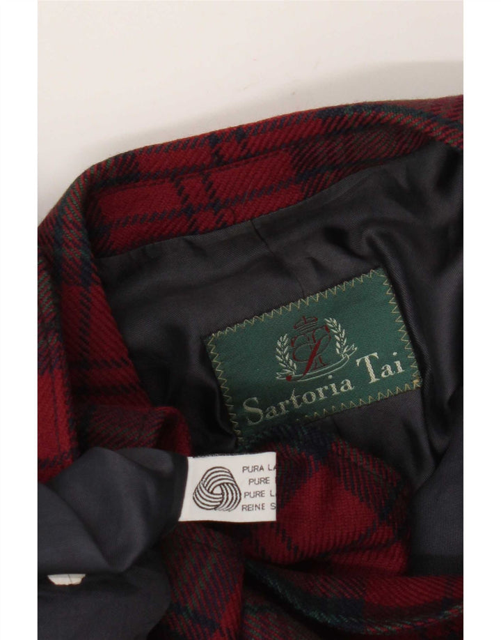 Vintage γυναικείο σακάκι με 2 κουμπιά σακάκι UK 16 Large Red Check New Wool