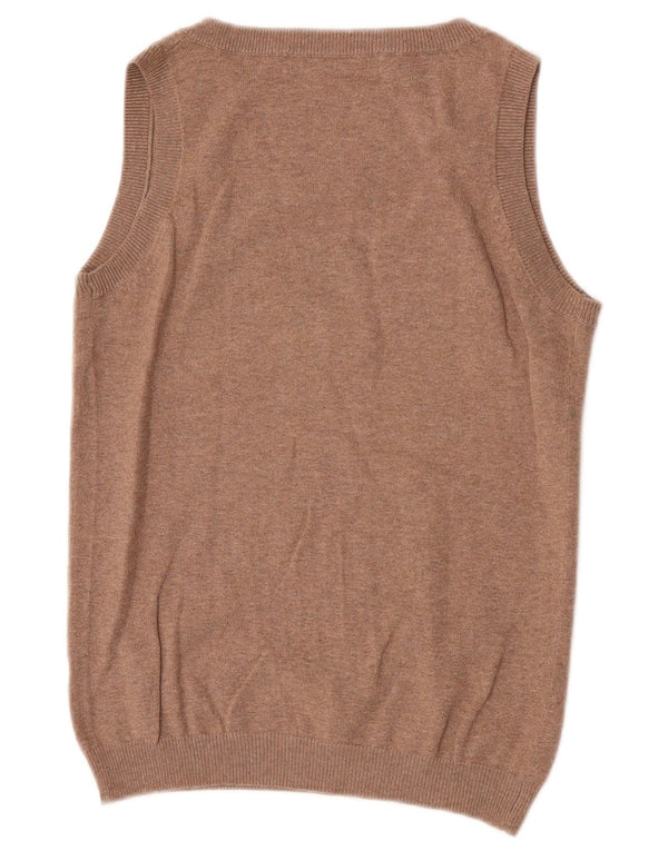 Zara Γυναικείο Γιλέκο Tank Top UK 12 Βαμβακερό μεσαίο καφέ