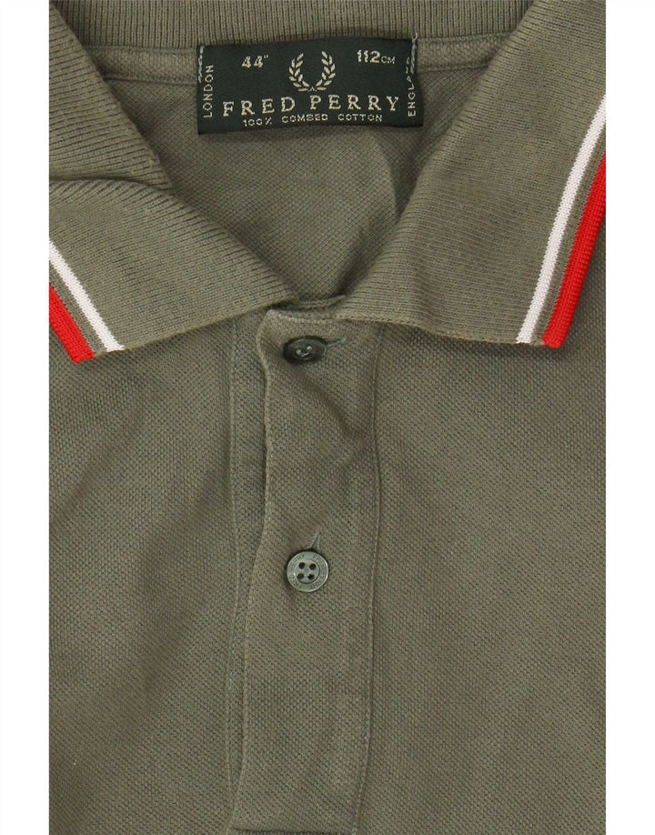 Fred Perry Ανδρικό πουκάμισο Polo μεγάλο βαμβακερό χακί