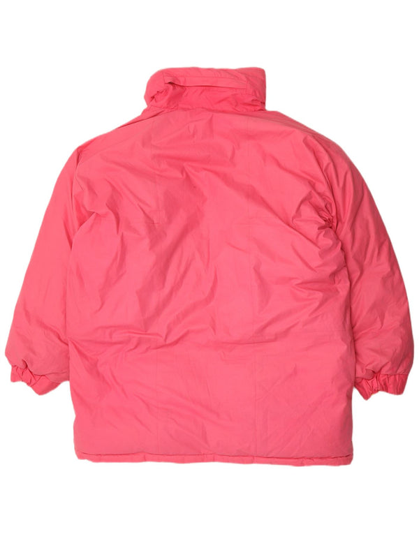 Vintage Ανδρικό παλτό με κουκούλα UK 42 XL Ροζ Πολυεστέρας