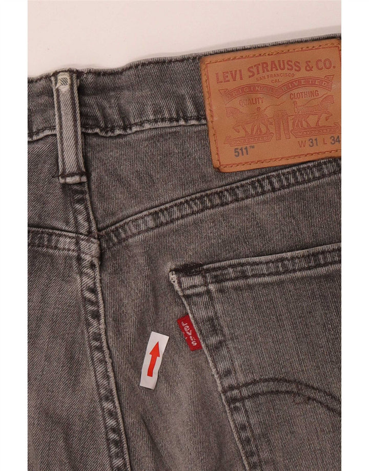 Levi's Mens 511 Slim Jeans W31 L34 Γκρι βαμβακερό