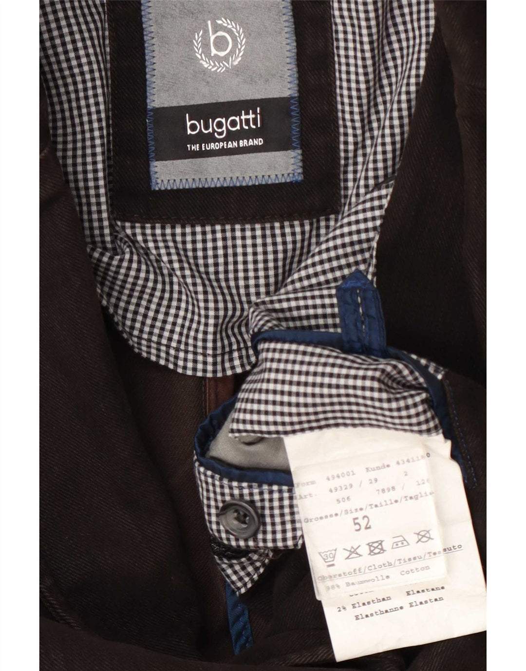 Bugatti Ανδρικό σακάκι σακάκι με 3 κουμπιά EU 52 XL Καφέ βαμβακερό