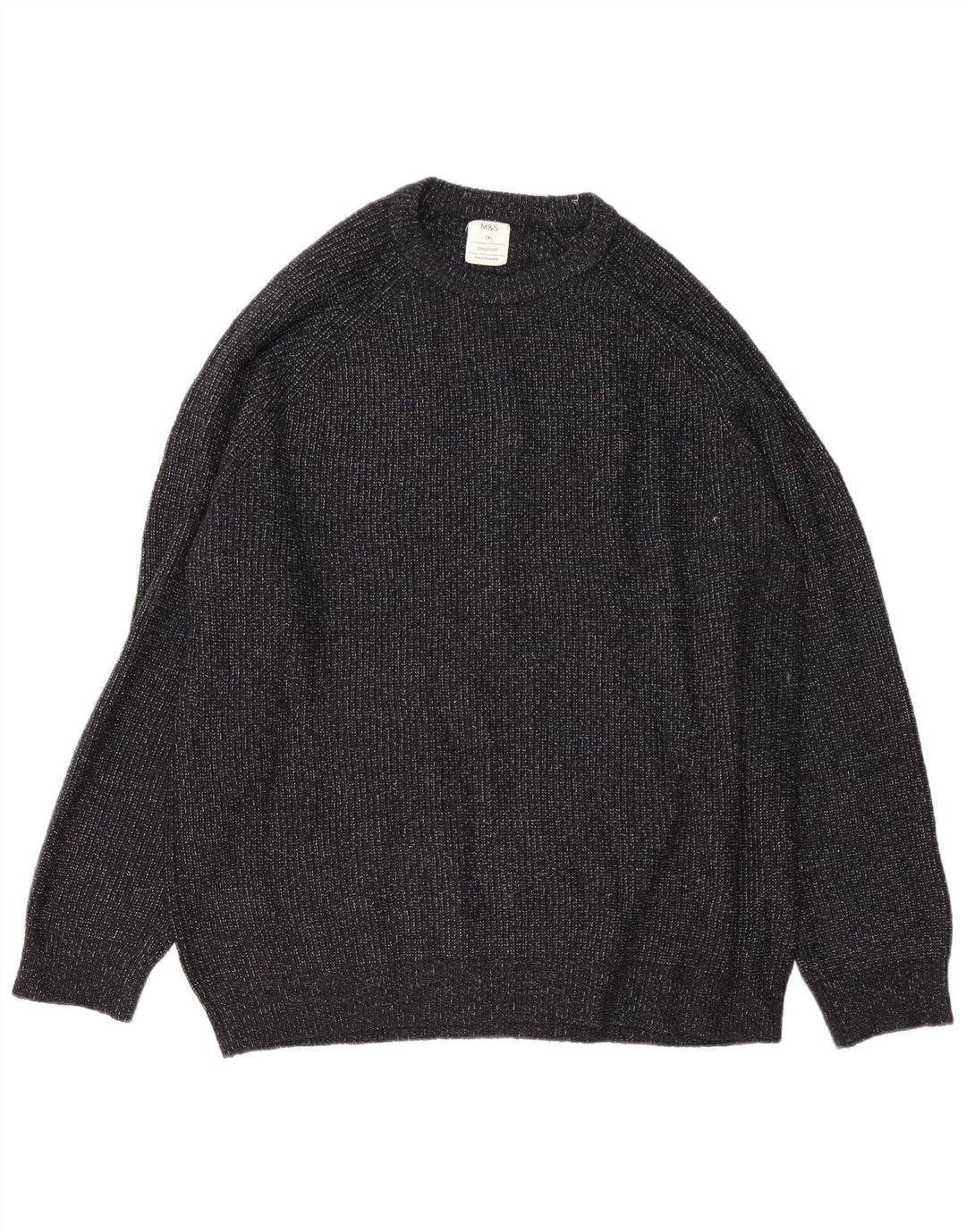 Marks & Spencer Ανδρικό πουλόβερ με λαιμόκοψη 2XL από πολυαμίδιο σε μαύρο χρώμα