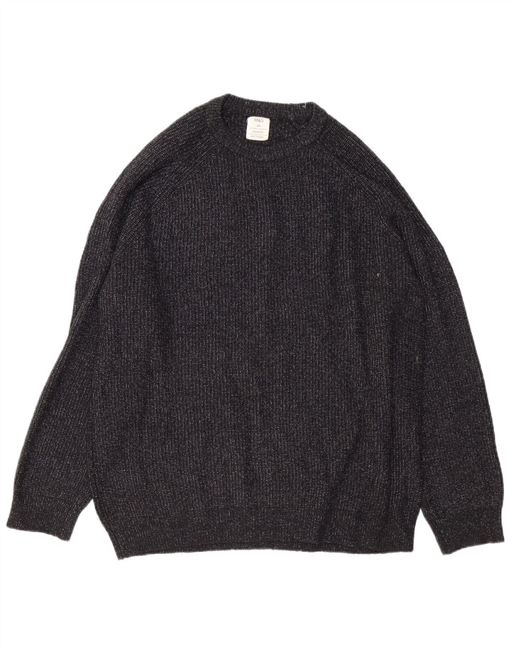 Marks & Spencer Ανδρικό πουλόβερ με λαιμόκοψη 2XL από πολυαμίδιο σε μαύρο χρώμα